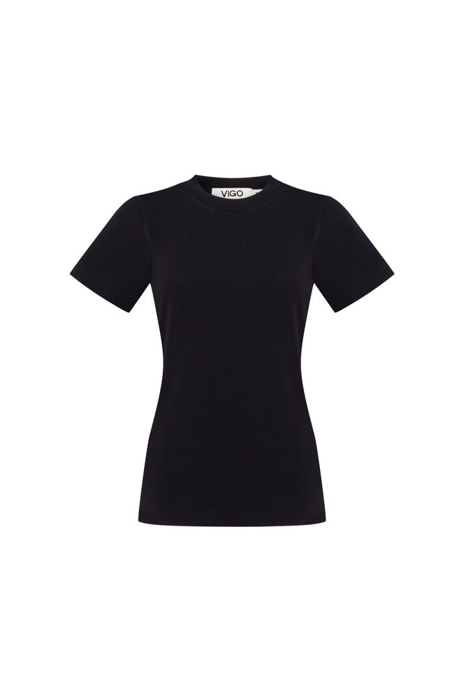 VIGO T-shirt czarny slim fit — Longsleeves i T-shirty — zdjęcie 2
